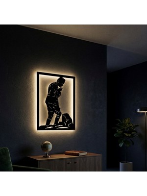 Onerous LED Işıklı Atatürk Kocatepe Silüet Portre Aydınlatmalı Dekoratif Mdf Ahşap Duvar Tablosu Anahtarlı Adaptörlü Hediyelik Ev Ofis Dekorasyon