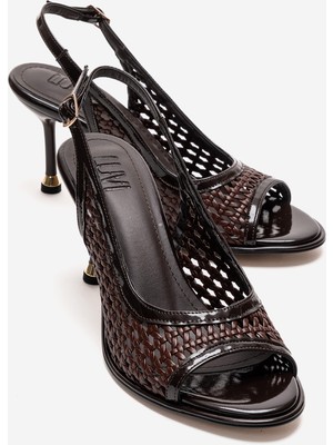 Luvi Bonıto Kahverengi Örgü Kadın Ince Topuklu Ayakkabı