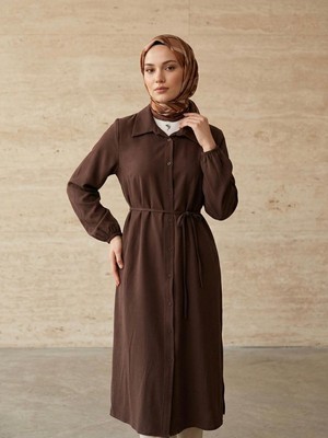 Miostil Uzun Tensel Tunik-Kahve