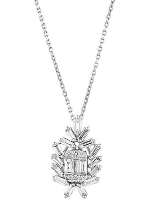 Makdis Pırlanta 0.85 Karat Baget Pırlanta Kolye