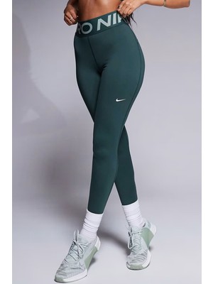 Nike Pro Sculpt Dri Fit High Rise Full Length Leggings Kadın Yüksek Bel Antrenman Tayt Koyu Yeşil