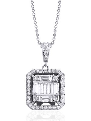 Makdis Pırlanta 0.60 Karat Baget Pırlanta Kolye