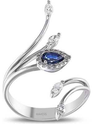 Makdis Pırlanta 0.65 Karat Safir Sarmaşık Pırlanta Yüzük