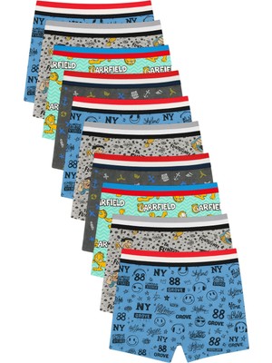 Exlove Erkek Çocuk Boxer Desenli 10'lu Paket Rahat Paça Tasarımı ile Enerjik Görünüm