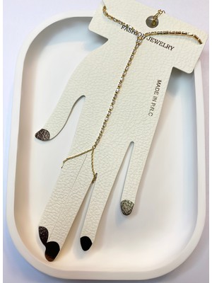 Celikchi Kadın Sıralı Taş Model Gold Renk Taşlı Çelik Şahmeran