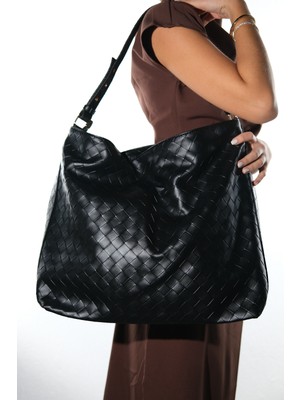 Luvi Alermine Siyah Kadın Omuz Çantası