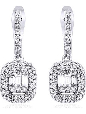 Makdis Pırlanta 0.75 Karat Baget Pırlanta Küpe