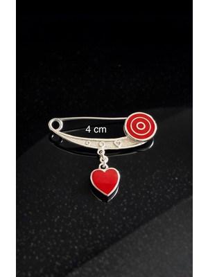 Miraç Gümüş Takı Atölyem 925 Ayar Gümüş Kalp Detaylı Çocuk Çengelli Iğne