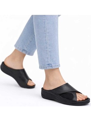 Look Life S282.032 Kadın Günlük, Rahat, Jelly Cool Teknolojili Halluks Valgus Terlik Siyah