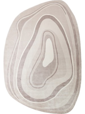 Eko Halı Utopia Utp 05 Cream Grey Özel Amorf Tasarımlı Modern Sık Dokuma Viskon Halı