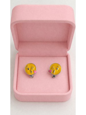 Miraç Gümüş Takı Atölyem 925 Ayar Gümüş Minimal Emoji Detaylı Çocuk Küpesi