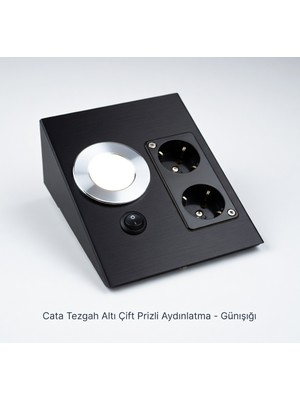 Cata CT-5110 Ledli Üçgen Spot Siyah Kasa(Çift Prizli)(Beyaz Işık