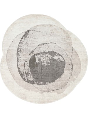 Eko Halı Utopia Utp 02 Cream Grey Özel Amorf Tasarımlı Modern Sık Dokuma Viskon Halı