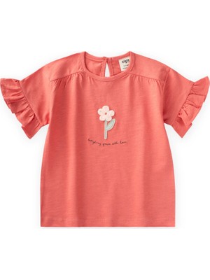 Cigit Aplikeli T-Shirt 2-8 Yaş Mercan