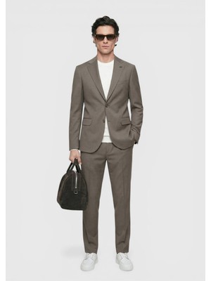 Ramsey Vizon Düz Zeroweight Slim Fit Yün Karışımlı Takım Elbise