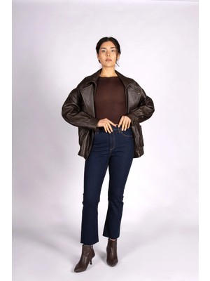 Casual Flare Crop Dark Rodeo Kadın Jean Pantolon