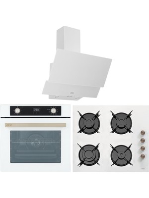 Çetintaş Evii Beyaz Ankastre Set (W 5264 E Sp Af Airfry Fırın - W 848 Cat L Eı Ocak -W 55221 Davlumbaz )