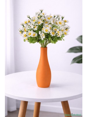 Yapay Çiçek Sitesi 6 Dal Yapay Mini Papatya Demeti 3 Adet Beyaz