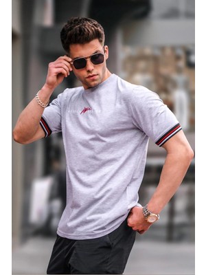 Madmext Gri Basic Erkek Tişört