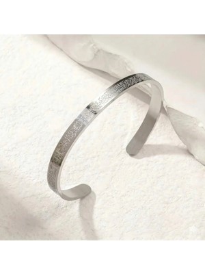 Deryora Ayetel Kürsi Bileklik Paslanmaz Çelik Ayarlanabilir Erkek/kadın Bileklik