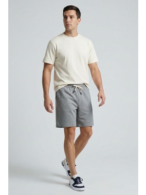 Tommy Life Gri Melanj Standart Fit Basic Arka Cepli Erkek Şort - 81314