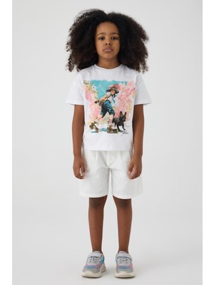 Tyess Bg Store Kız Çocuk Beyaz Tshirt