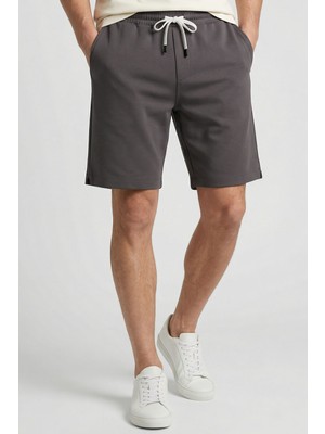 Tommy Life Koyu Gri Standart Fit Basic Arka Cepli Erkek Şort - 81314