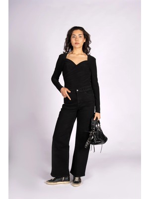 Casual Flare Black Rodeo Kadın Jean Pantolon