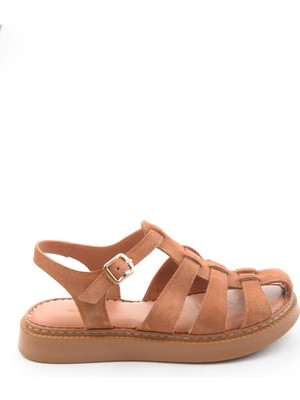 Bambi Cappuccino Hakiki Deri Kadın Sandalet K05299088002