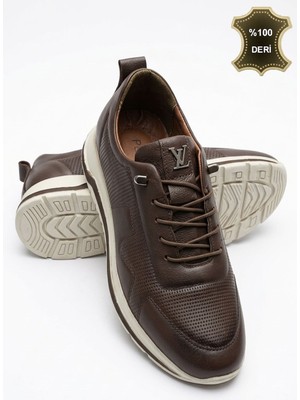 Letao Erkek Siyah Hakiki Yumuşak Deri Günlük Ortopedik Rahat Sneaker Ayakkabı