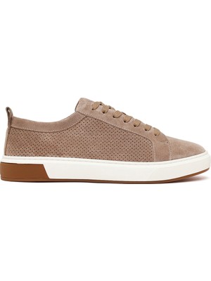 Derimod Erkek Bej Bağcıklı Süet Deri Sneaker 26SFD612010