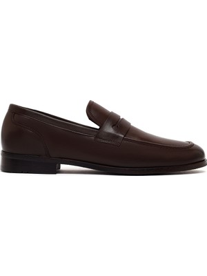 Derimod Black Erkek Kahverengi Deri Klasik Loafer 26SFD602718