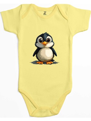 Şirin Penguen Renkli Bebek Body Zıbın