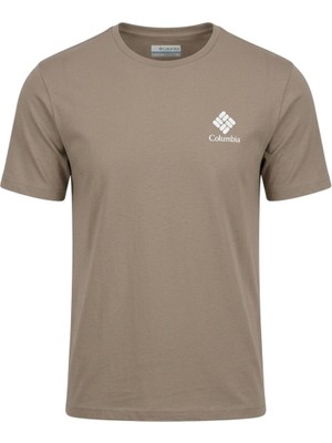 Columbia CS0316 Csc W Stacked Mini Gem Logo Kahverengi Kadın Tshirt