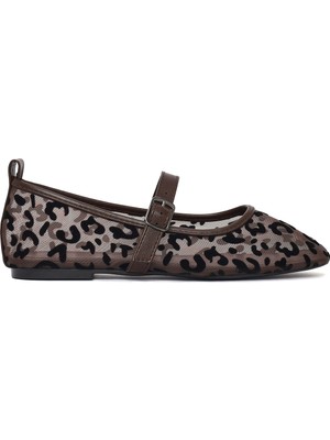 Derimod Kadın Kahverengi Leopar Desenli Kumaş Babet 26PFE49466F