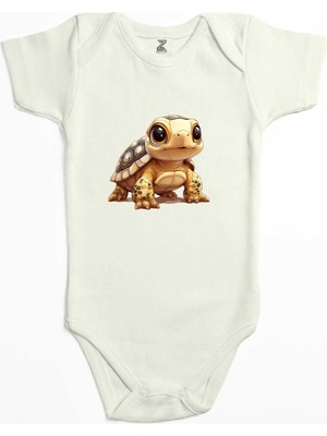 Şirin Kaplumbağ Renkli Bebek Body Zıbın