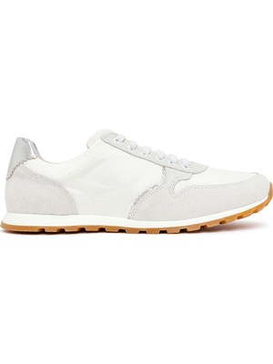 Derimod Kadın Beyaz Bağcıklı Deri Sneaker 26PFD371514