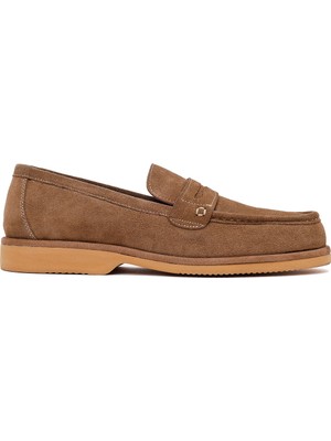 Derimod Erkek Vizon Süet Deri Casual Loafer 26SFD704610