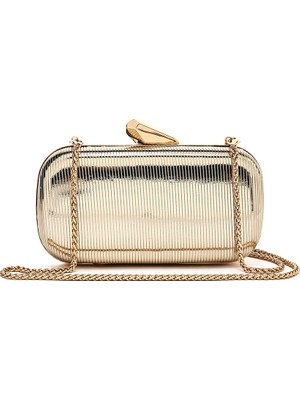 Derimod Kadın Altın Uzun Askılı Metalik Mini Portföy Abiye Çantası 26PBD270132