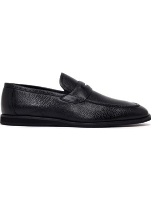 Derimod Erkek Siyah Deri Klasik Loafer 26SFD6014FT