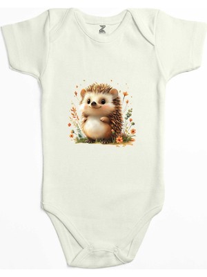Tatlı Kirpi Renkli Bebek Body Zıbın