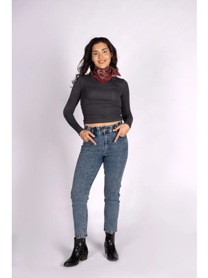 Paperbag Charm Mid Rodeo Kadın Jean Pantolon