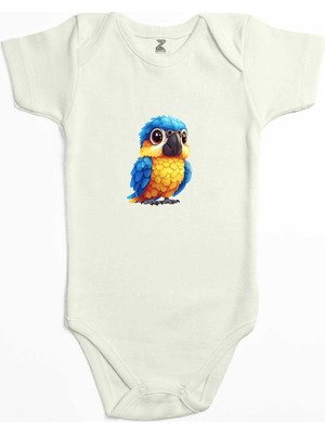Şirin Papağan Renkli Bebek Body Zıbın