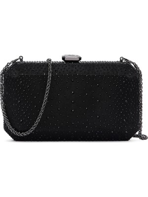 Derimod Kadın Siyah Uzun Zincir Askılı Taşlı Abiye Mini Portföy Çanta 26PBD27006F