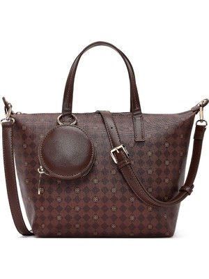 Derimod Kadın Kahverengi Baskılı Kol Çantası 26PBD273426