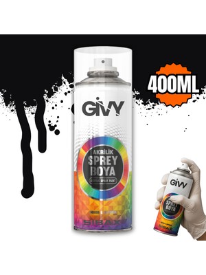 Givy Akrilik Sprey Boya Mat Siyah RAL9005M 400 ml Sbx
