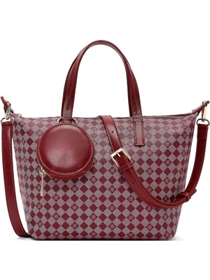 Derimod Kadın Bordo Baskılı Kol Çantası 26PBD273426