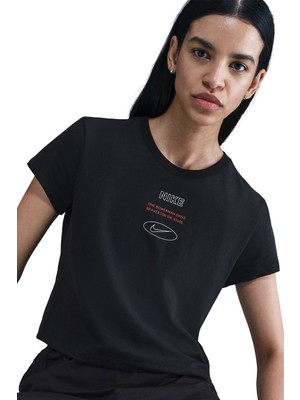 Nike Sportswear Classics Plus Womens Graphic T-Shirt Kadın Tişört Siyah