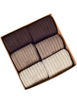 Norfolk Comet Nero N-Twist Teknolojili Bambu-Pamuk Bükümlü Günlük Çorap - 6 Çift - Kraft Kutu