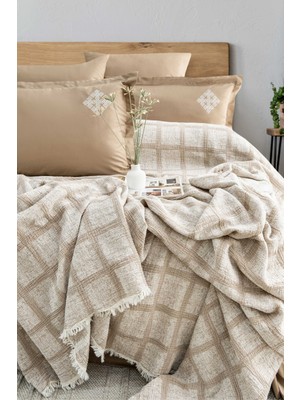 Comfort Craft Premium %100 Pamuk Müslin Pike Takımı - 6 Parça 8 Renk Seçeneği - 240X246 cm Nakışlı Yatak Örtüsü